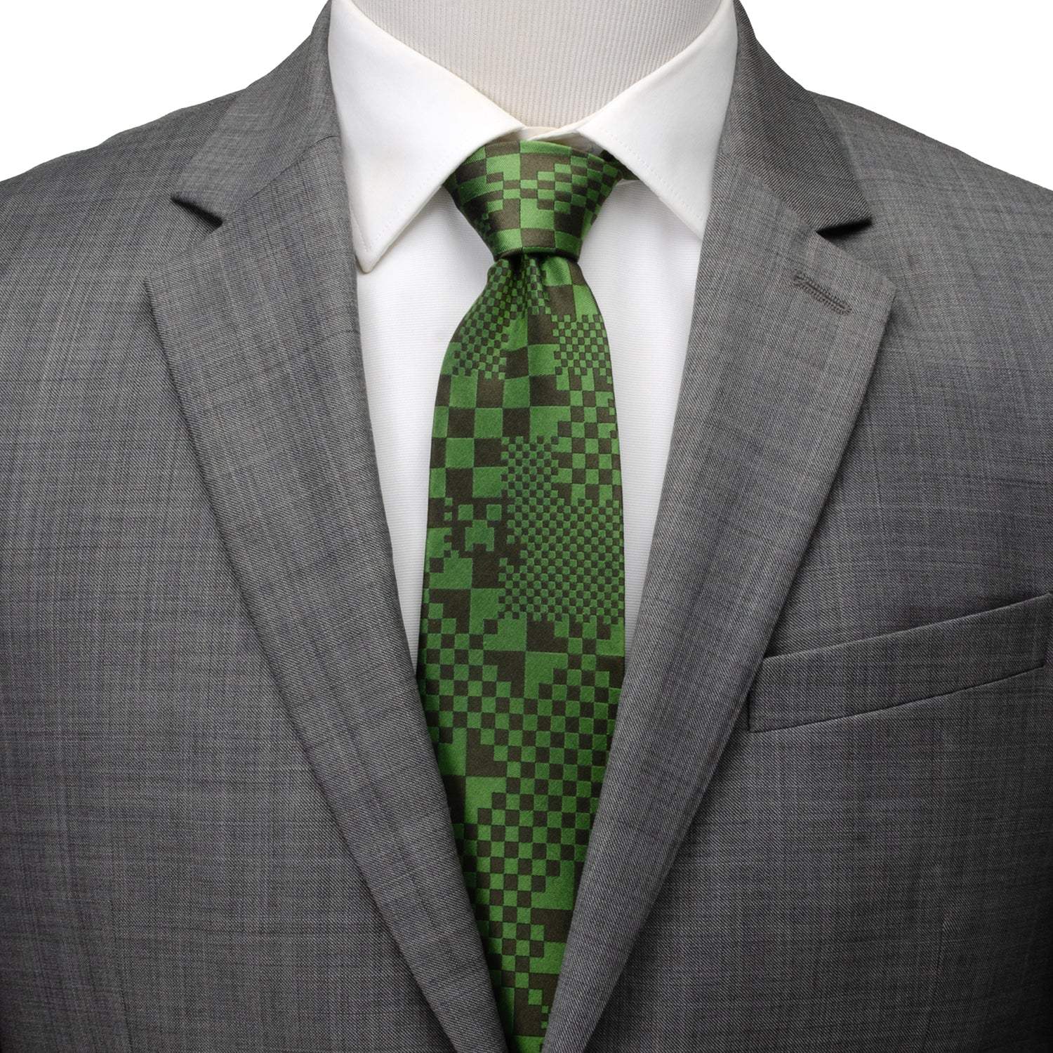 Minecraft Pixelated Creeper Green Men's Tie - Cufflinks.com - Flyclothing LLC