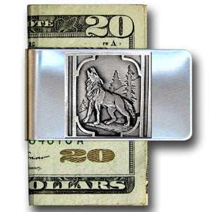 Large Money Clip - Howling Wolf - Siskiyou Originals - Flyclothing LLC