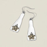 Textured Metal Starfish Charm Drop Plate Earrings - Madeline Love - Flyclothing LLC