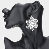 MAMA Message Brass Metal Flower Dangle Earrings - Madeline Love - Flyclothing LLC