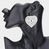 MOM Message Brass Metal Heart Dangle Earrings - Madeline Love - Flyclothing LLC