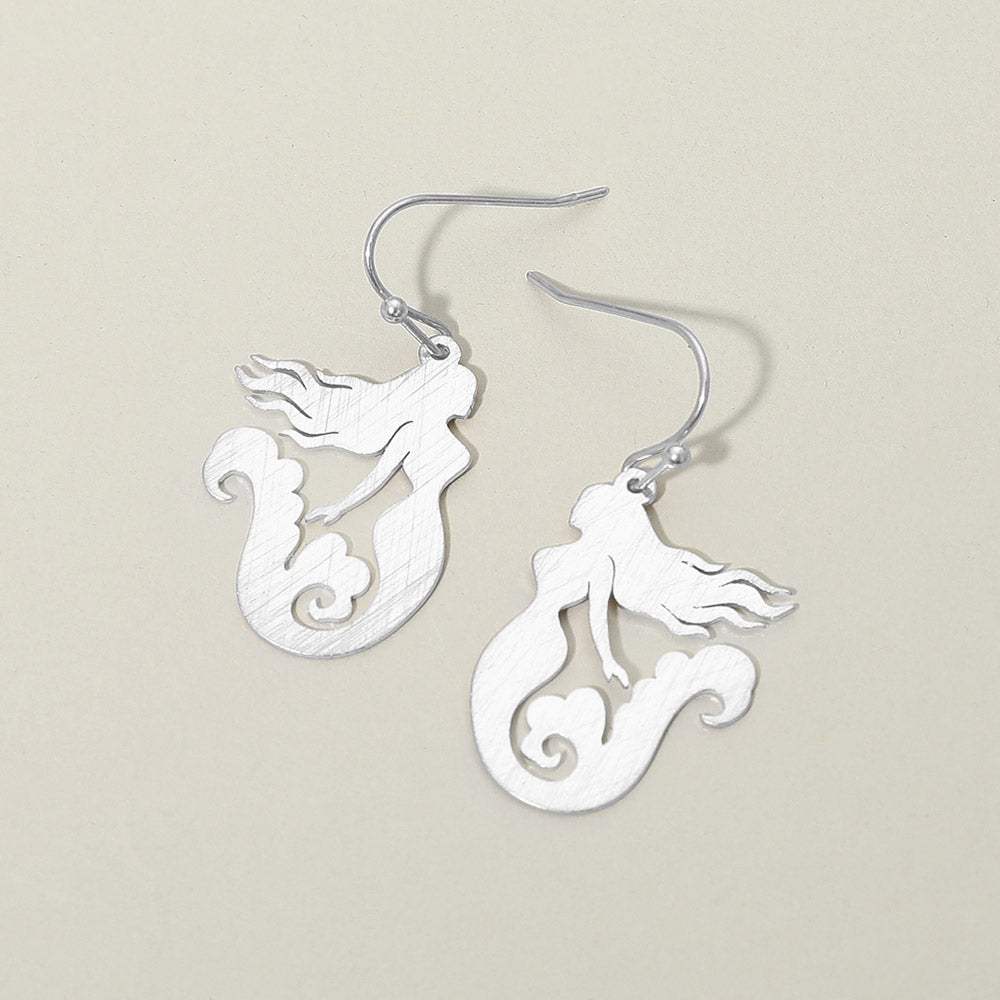 Mermaid Silhouette Drop Earrings - Madeline Love - Flyclothing LLC
