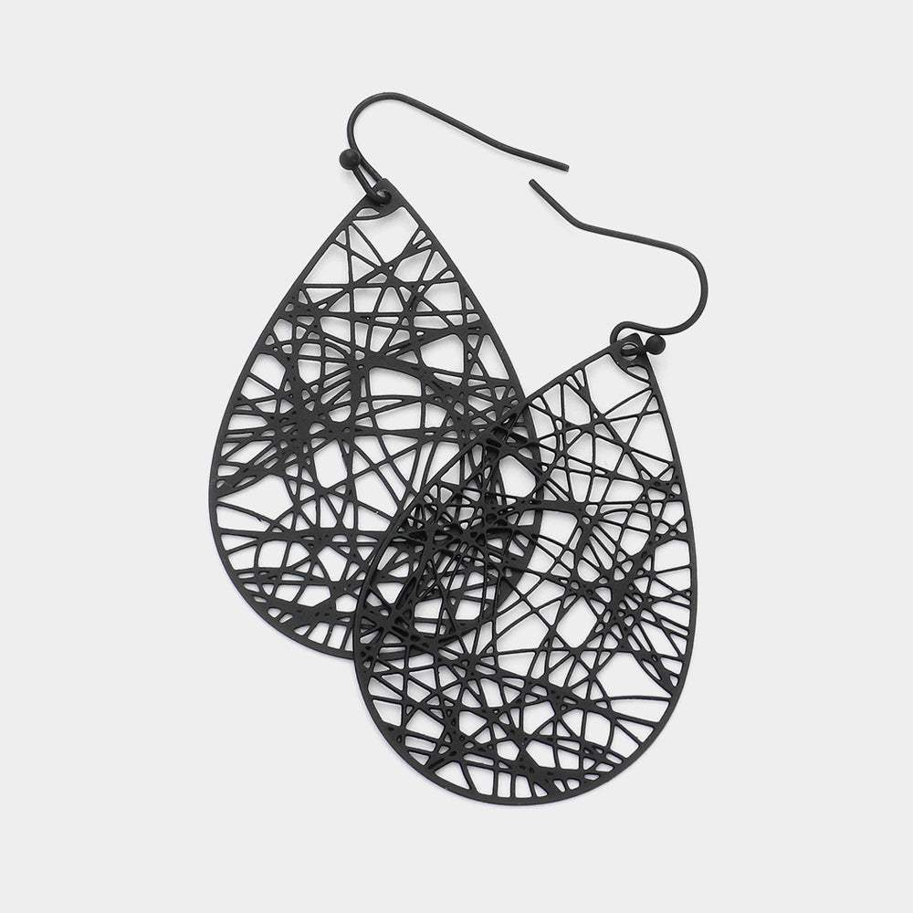Brass Metal Teardrop Dangle Earrings - Madeline Love - Flyclothing LLC