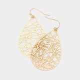 Brass Metal Teardrop Dangle Earrings - Madeline Love - Flyclothing LLC