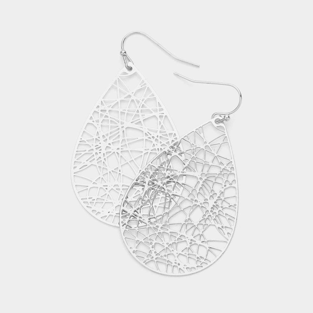Brass Metal Teardrop Dangle Earrings - Madeline Love - Flyclothing LLC