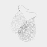 Brass Metal Teardrop Dangle Earrings - Madeline Love - Flyclothing LLC