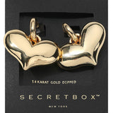SECRET BOX_14K Gold Dipped Puffy Heart Dangle Huggie Earrings - Madeline Love - Flyclothing LLC