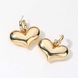 SECRET BOX_14K Gold Dipped Puffy Heart Dangle Huggie Earrings - Madeline Love - Flyclothing LLC