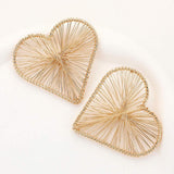 Oversized Metal Wired Heart Earrings - Madeline Love - Flyclothing LLC