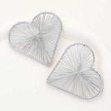 Oversized Metal Wired Heart Earrings - Madeline Love - Flyclothing LLC