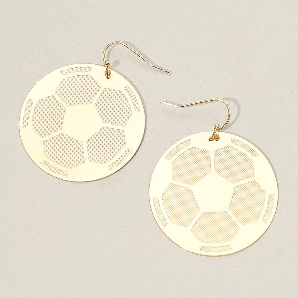Metal Soccer Plate Dangle Earrings - Madeline Love - Flyclothing LLC