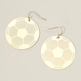 Metal Soccer Plate Dangle Earrings - Madeline Love - Flyclothing LLC