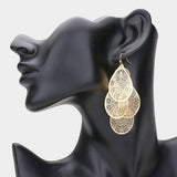 Filigree Leaf Cluster Silhouette Drop Earrings - Madeline Love - Flyclothing LLC
