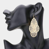 Filigree Leaf Cluster Silhouette Drop Earrings - Madeline Love - Flyclothing LLC