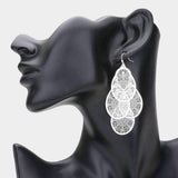 Filigree Leaf Cluster Silhouette Drop Earrings - Madeline Love - Flyclothing LLC