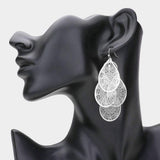Filigree Leaf Cluster Silhouette Drop Earrings - Madeline Love - Flyclothing LLC