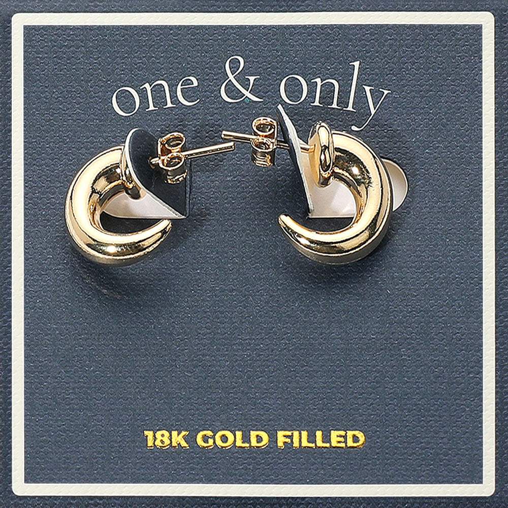 18K Gold Filled Mini Horn Hoop Earrings - Madeline Love - Flyclothing LLC
