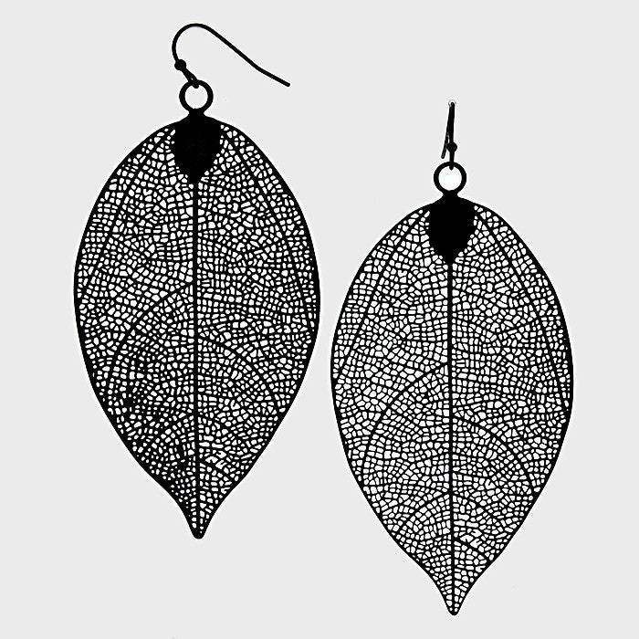 Leaf Metal Earrings - Madeline Love - Flyclothing LLC