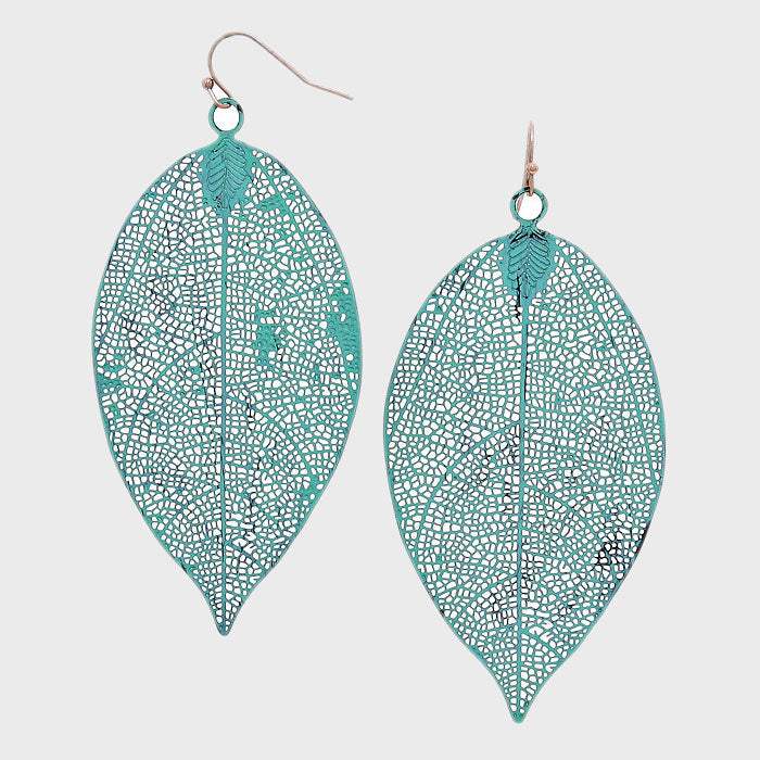 Leaf Metal Earrings - Madeline Love - Flyclothing LLC