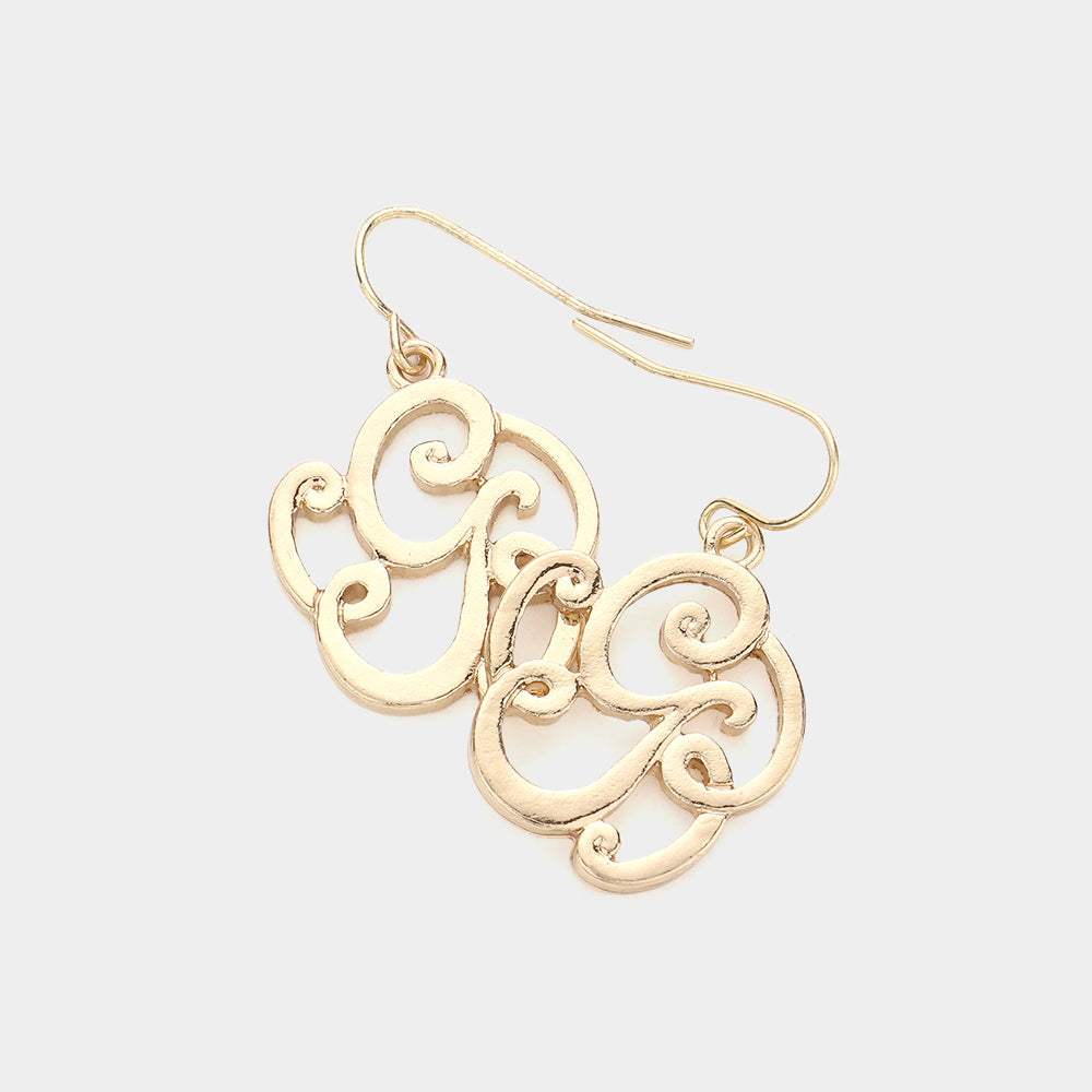 -G- Script Initial Monogram Earrings - Madeline Love - Flyclothing LLC