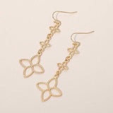 Textured Metal Floral Link Drop Earrings - Madeline Love - Flyclothing LLC