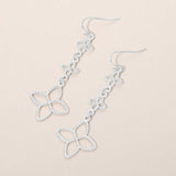 Textured Metal Floral Link Drop Earrings - Madeline Love - Flyclothing LLC