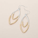 Layered Open Metal Marquise Drop Earrings - Madeline Love - Flyclothing LLC