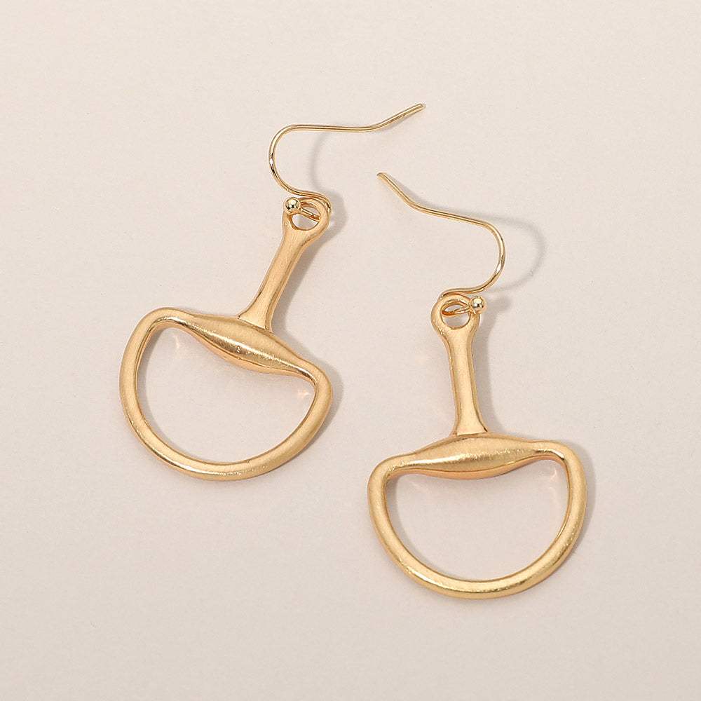Metal Half Horsebit Drop Earrings - Madeline Love - Flyclothing LLC