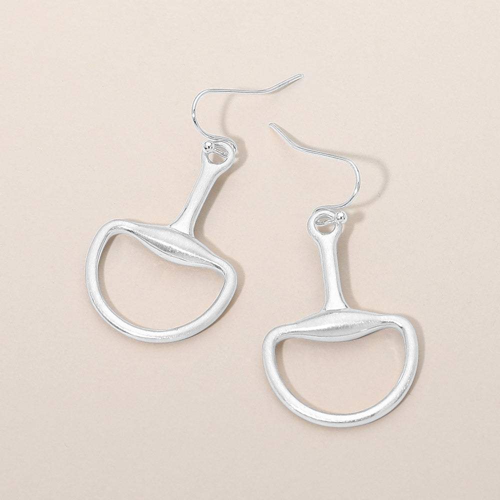 Metal Half Horsebit Drop Earrings - Madeline Love - Flyclothing LLC