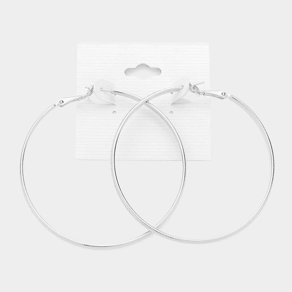 2.3 Inch Metal Hoop Earrings - Madeline Love - Flyclothing LLC