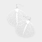 Brass Metal Leaf Earrings - Madeline Love - Flyclothing LLC