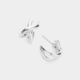 Metal Crisscross Hoop Earrings - Madeline Love - Flyclothing LLC