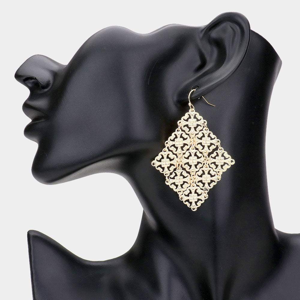 Filigree Metal Kite Earrings - Madeline Love - Flyclothing LLC