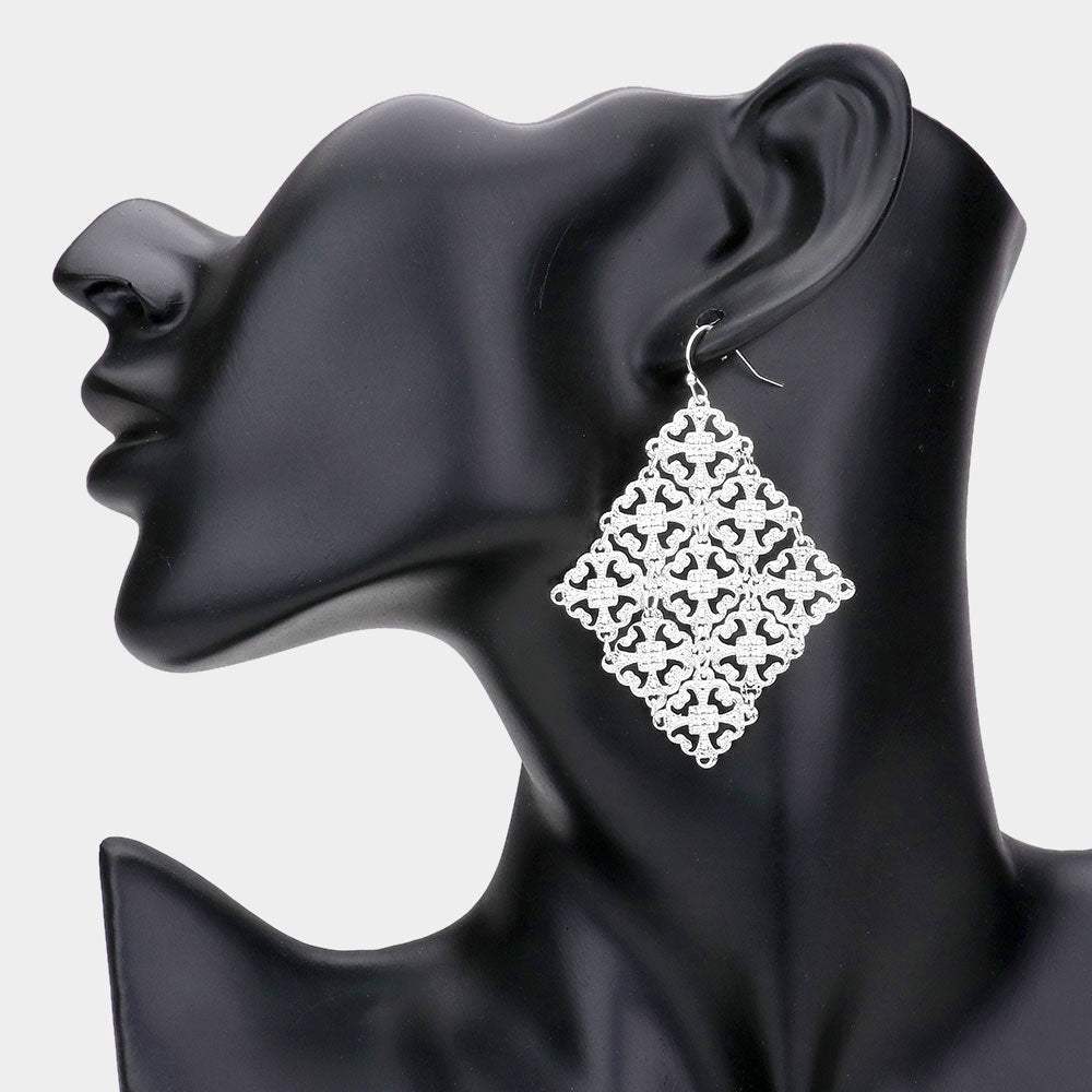Filigree Metal Kite Earrings - Madeline Love - Flyclothing LLC