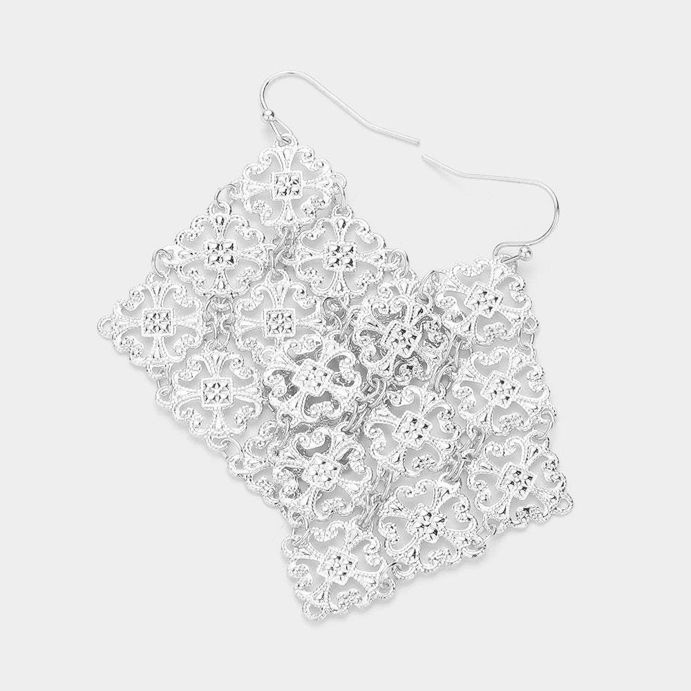 Filigree Metal Kite Earrings - Madeline Love - Flyclothing LLC