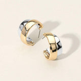 Two Tone Metal Hoop Earrings - Madeline Love - Flyclothing LLC