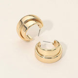 Two Tone Metal Hoop Earrings - Madeline Love - Flyclothing LLC