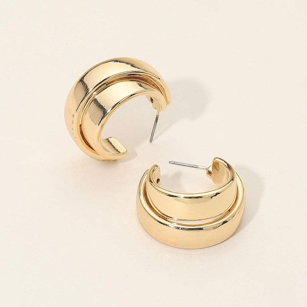 Two Tone Metal Hoop Earrings - Madeline Love - Flyclothing LLC
