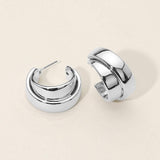 Two Tone Metal Hoop Earrings - Madeline Love - Flyclothing LLC