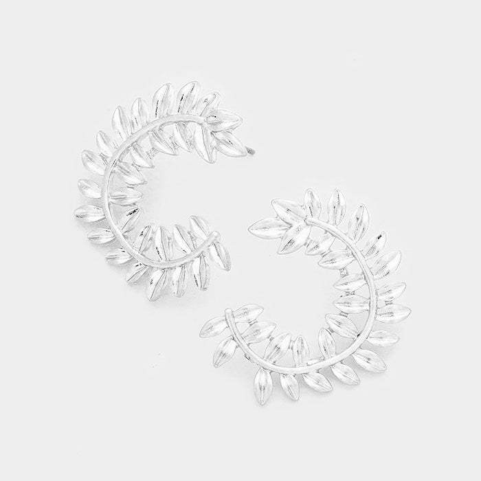 Leaf Metal Earrings - Madeline Love - Flyclothing LLC