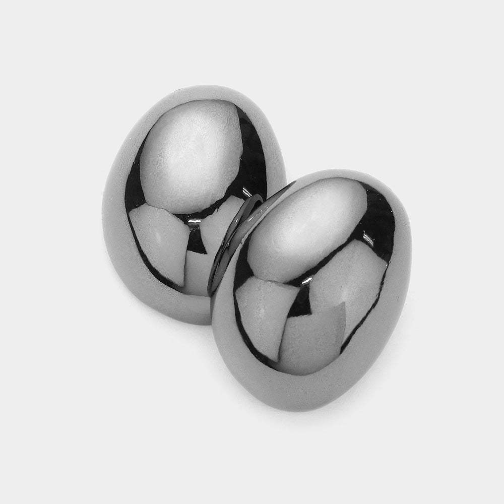 Metal Oval Earrings - Madeline Love - Flyclothing LLC