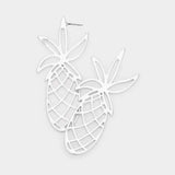 Pineapple Cutout Metal Earrings - Madeline Love - Flyclothing LLC