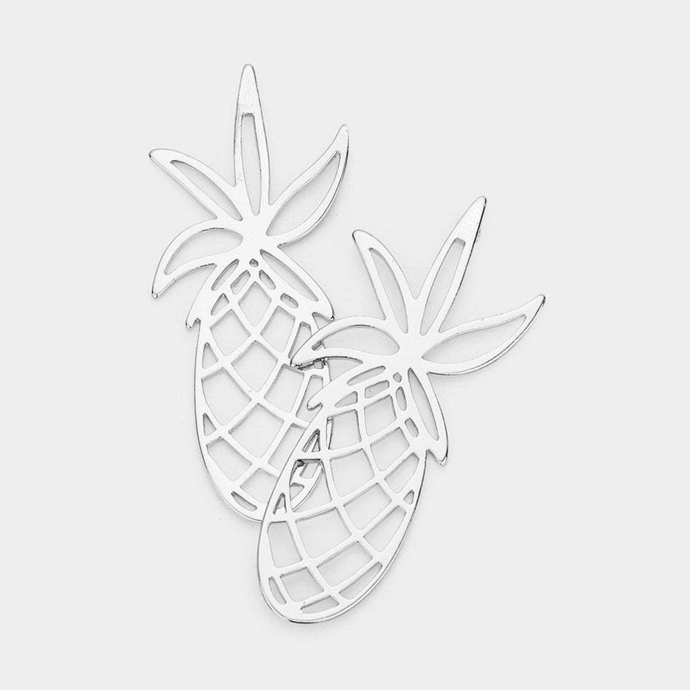 Pineapple Cutout Metal Earrings - Madeline Love - Flyclothing LLC