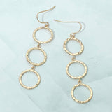 Textured Metal Open Circle Link Drop Earrings - Madeline Love - Flyclothing LLC