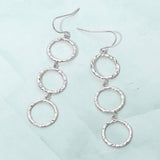 Textured Metal Open Circle Link Drop Earrings - Madeline Love - Flyclothing LLC