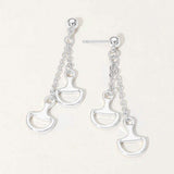 Double Metal Horsebit Charm Drop Earrings - Madeline Love - Flyclothing LLC