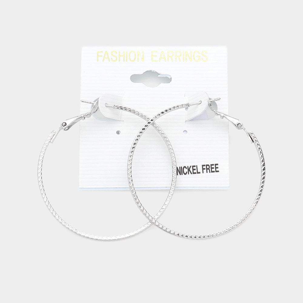 1.75 Inch Metal Hoop Earrings - Madeline Love - Flyclothing LLC