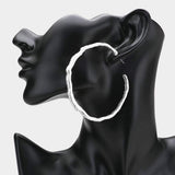 Textured Irregular Metal Hoop Earrings - Madeline Love - Flyclothing LLC