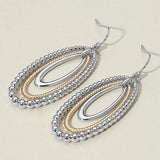 Textured Bead Layered Oval Dangle Earrings - Madeline Love - Flyclothing LLC