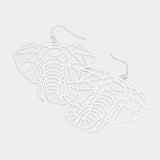 Brass Metal Cutout Elephant Dangle Earrings - Madeline Love - Flyclothing LLC
